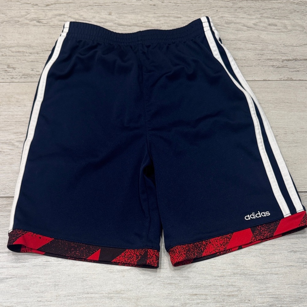 Adidas Dark Blue Shorts with Red Trim